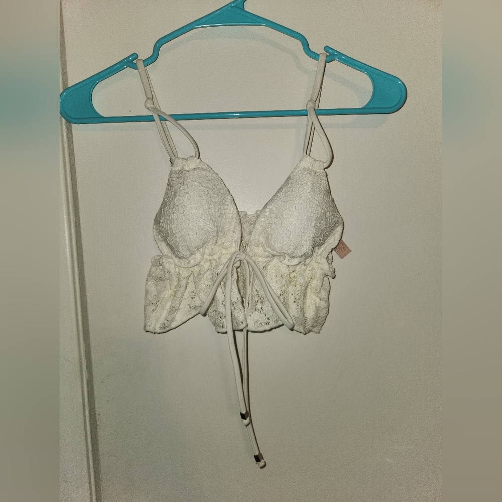 P2F White Bralette Crop Top - XS